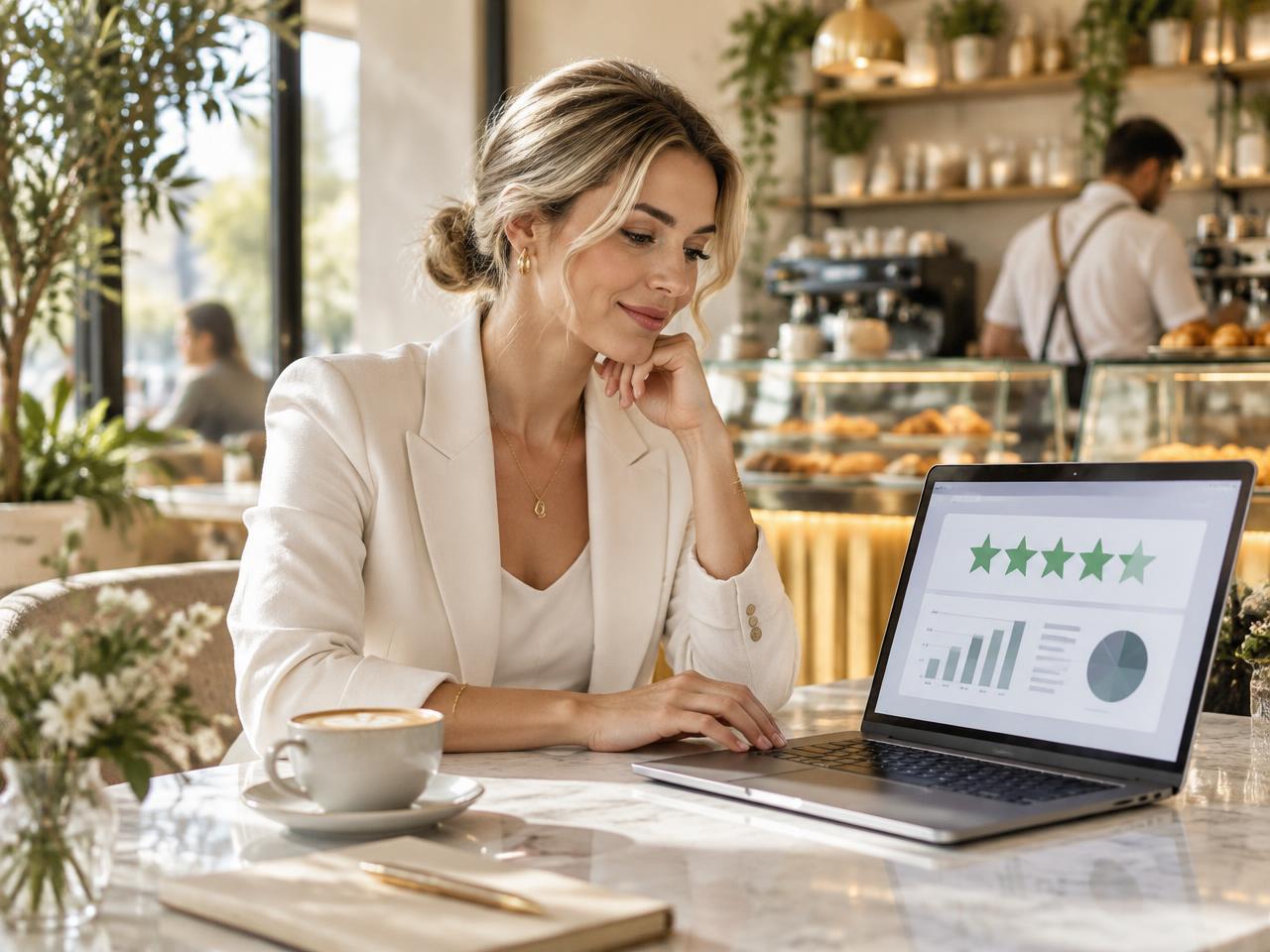 Australian business owner checking her restored Trustpilot rating after review removal